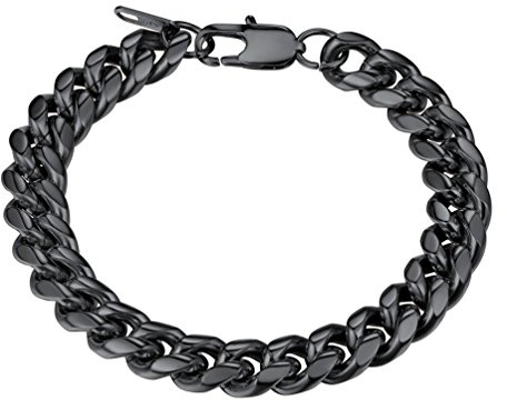 PROSTEEL Herren personalisiert Armband 6/10/14mm breit Edelstahl Panzerkette Armband schwer Glieder Link Kettenarmband Armkette Armreif, Länge 19cm/21cm wählbar