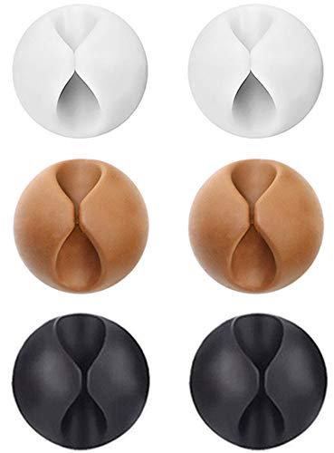 U-horizon 6 Pack Durable Cable Clips, Multi-Function Cable Holder for Mobile Phones, Laptops, Computers, etc