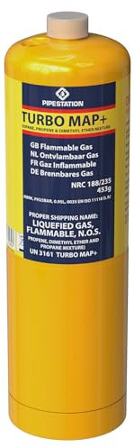 Mapp/Map Pro Plus Propane Gas Canister Cartridge Disposable Cylinder Bottle for Blowtorch Tools | Plumbing Blow Torch Canisters for Plumbers Soldering Mechanics | Burns 20% Hotter Than Propane