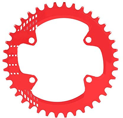 Tbest Narrow Wide Chainring 96mm BCD 32T 34T 36T 38T ycle Single Chain Ring Guard Compatible M6000 M7000 M8000 Mountain Bike (Red/Black, Aluminum Alloy)(38T Red)