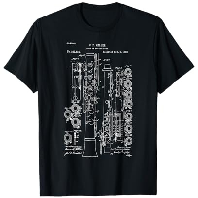 Oboe-Instrument Patent Band T-Shirt