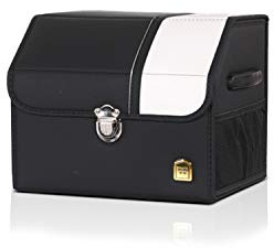 Ergocar Kofferraum Organizer Luxus Leopard Aufbewahrungstasche Organizer Wasserdicht Faltbar Kofferraum-Tasche für Auto/LKW/SUV (Schwarz-S)