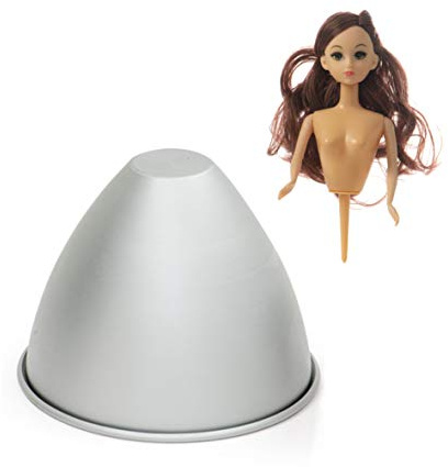 Dream' s Party Set - Teglia tegame Cono per formare la Torta a Forma di Gonna della Bambola + Pick Bambola Topper in plastica - per Realizzare Torte e Dolci a Forma di Bambola