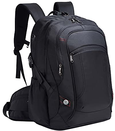 Vmokki Laptop Rucksack 17,3 Zoll Arbeitsrucksack Anti Diebstahl Wasserdicht Groß Ergonomisch Hüftgurt Business Reiserucksack für Herren Damen (Schwarz)