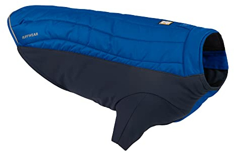 RUFFWEAR Powder Hound Isolierte Hundejacke, Wetter- und wasserabweisend, kaltes Wetter, Hundemantel mit Fleecefutter, Premium Wintermantel Schneeanzug für Hunde, Blue Pool – Small