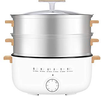 REJOON Vaporera doméstica Multifuncional automática de Gran Capacidad Multicapa pequeña vaporera eléctrica for cocinar Verduras al Vapor artefacto Olla Caliente hirviendo