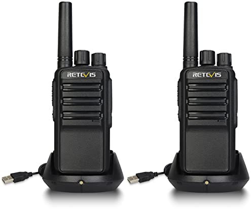 Retevis NR610 Walkie-Talkie Profi, Tragbares Funkgerät Wiederaufladbar, USB-C 1200mAh, AI-Rauschunterdrückung, Lizenzfrei, VOX, PMR446 Funkgerät zum Wandern, Bergsteigen (2 Stück, Schwarz)
