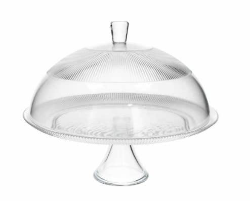 Tognana Alzata con Campana in Vetro Trasparente, Diametro 33 cm x Altezza 25 cm