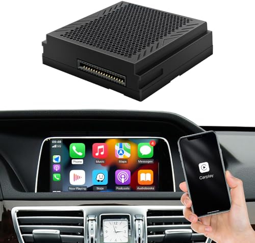 autoabc Kabellos CarPlay/Android Auto Adapter Fit für Mercedes Benz A/B/C/E/CLA/GLA/GLK/ML/SLK mit NTG4.5 System Bluetooth/Spiegel Link/Siri Voice/DVR und Kamera Eingang Etc