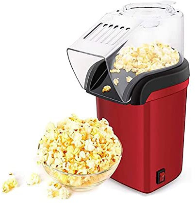 1200W Hot Air Popcorn Machine, Healthy Fat Free Popcorn Maker Popcorn Popper With Measuring Cup Removable Lid For Party Movie Nights Football Matches