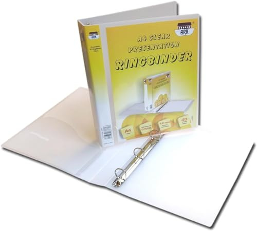 ARK Präsentationsringbuch, A4, 4D-Ring, 25 mm, hochwertig, transparent, 6 Stück