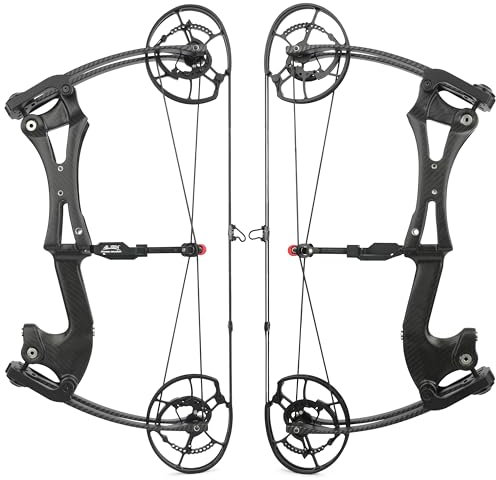 wolfman Dual-Use Carbon Compoundbogen Set 40–70lbs Erwachsene Einstellbar 340/420 FPS Katapult Stahlkugel Bogenschießen Jagdbogen Angel Bogen Pfeil Set (Typ A)
