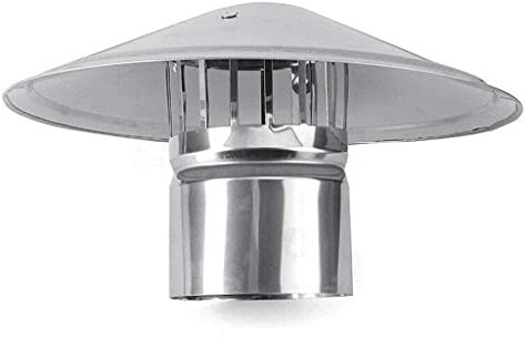 Generisch Edelstahl-Schornsteinkappe, Dachrauchrohr, Anti-Downdraft-Vogelschutz Oben, geeignet für alle Brennstoffarten, Regen- und Schneeschutztopf, Rauchschutz, 150 mm (200 mm)
