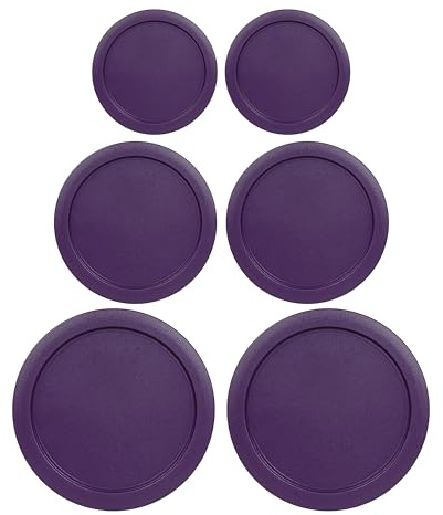 Replacement Lids for Pyrex Containers Round Glass Food Plastic (2) 2-Cup (2) 4-Cup (2) 7-Cup (Purple)