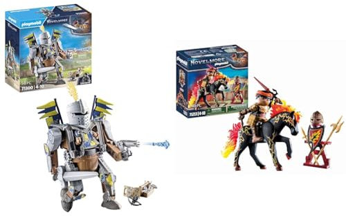 PLAYMOBIL Novelmore 71300 Novelmore & Novelmore 71213 Burnham Raiders - Feuerritter, Spielzeug für Kinder ab 4 Jahren