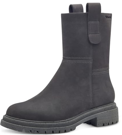 Tamaris Damen Warmfutter Stiefel Leder bequem; DARK GREY, EU 39