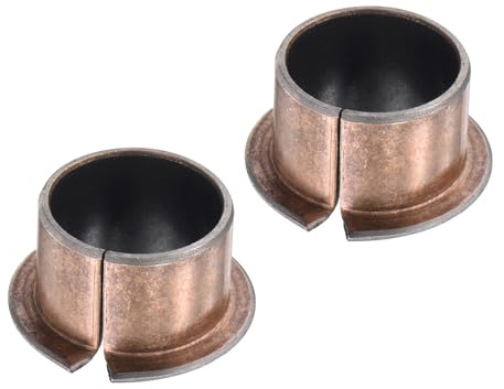 Kozelo 2pcs Flange Sleeve Bearings - [20mm Bore x 23mm Outside Dia x 15mm Length x 30mm Flange Dia x 1.5mm Flange Thick] Bronze Sintered Bushings for Agricultural Machines, Bronze