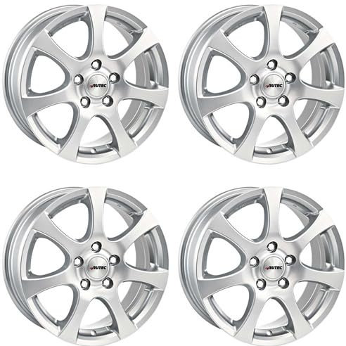 4x AUTEC Felgen Alufelgen ZENIT 5.5x14 ET43 4x100 Brillantsilber kompatibel mit Hyundai Accent Atos Getz i10 i20