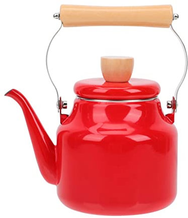 CAFIEDR 1.5L Enamel Water Kettle Heating Teakettle Stovetop Boiling Coffee Tea Pot for Induction Cooker (Color : Red, Size