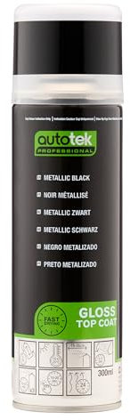 Autotek Professional Peinture en aérosol noire métallisée ultra-brillante professionnelle, 300 ml