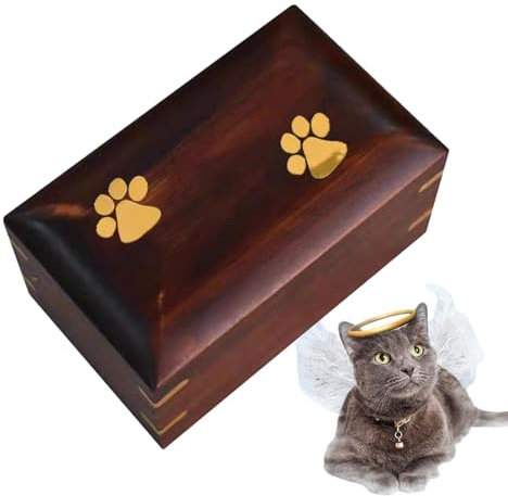 Caja de cenizas para perros, caja de cenizas para mascotas, caja de cenizas para mascotas, elegante caja de urna con huella de pata para cenizas de mascotas, urna funeraria, caja de recuerdos para