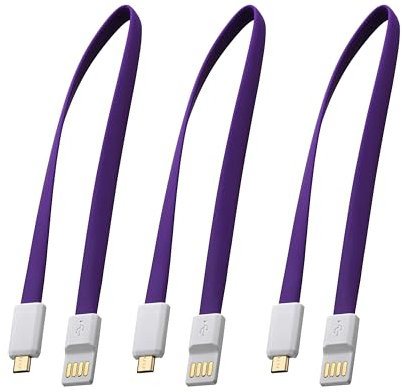 USB to Micro USB Cable 0.2M (3-Pack), Magnetic Short Micro USB to USB Cable, Foldable USB Micro Cable, Micro USB Charger Cable for Samsung Galaxy S7 S6 S5, Nexus, LG, PS4, HTC, Xbox, Kindle and More