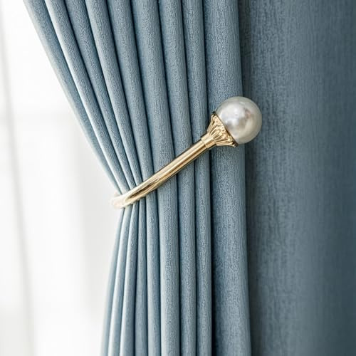 CERTNKI Blue Blackout Curtains Opaque Blackout Curtain Thermo Curtain Cold Protection Warm Darkening Curtains Living Room for Living Room Bedroom,Hook up,H244xB200cm