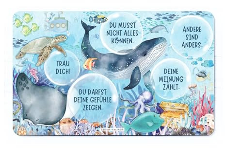 Frühstücksbrettchen „Unterwasserwelt“ – liebevolles bestärkendes Geschenk für Kinder, Mädchen & Jungen (6–8 Jahre), Geschenkidee für Kinder, robust & praktisch