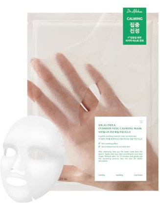 Dr.Althea Cushion Veil Calming Mask | Cooling Mask to Help Reducess Redness | Soothe Irritated Skin with CICA Complex | Vegan Korean Skincare (Pack of 4)
