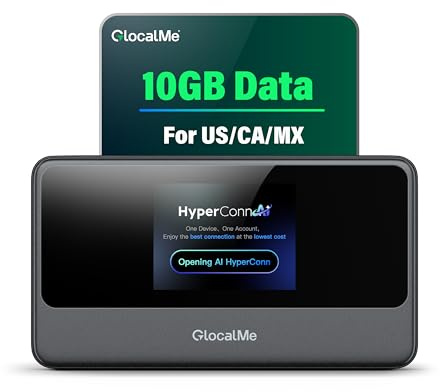 GlocalMe MeowGo 4G Mobiler WLAN Router mit 10GB Europa Daten | DL 390 Mbit/s/UL150 Mbit/s, Verfügbar in 200 Ländern, Keine SIM erforderlich, Tragbares WLAN für Unterwegs ohne vertrag
