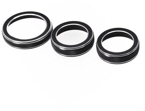 MeevrgR AC Radio Switch Trim Ring Knob Cover for Jeep for Grand for Cherokee 2014-2021, Quality Sturdy Long-Lasting Aluminum Alloy Material, Easy Installation
