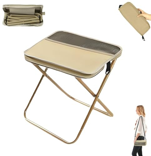 oooaooo Fällbar pall vikbar, fotpall vikbar utomhus, trädgårdspall vikbar, lätt och hållbar pall utomhus lämplig för utomhusaktiviteter som camping grillning fiske och vandring
