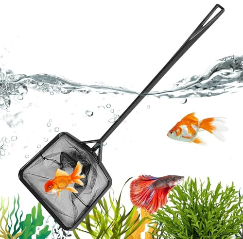 Aquarium Kescher - Tragbarer Fischnetz Reiniger Für Fischbecken - Ergonomisches Aquariumnetz Für Zimmerbrunnen Zierteiche Becken