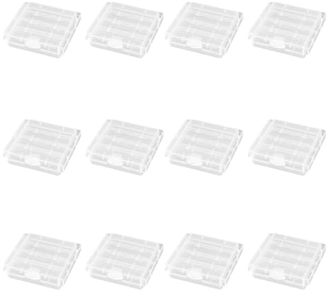 12 Pezzi Custodia Batteria in Plastica Trasparente – Custodia Di Ricarica Per Batterie AA E AAA, Soluzione Pratica Per Conservare E Trasportare Le Tue Batterie,scatola Porta Batterie,portapile