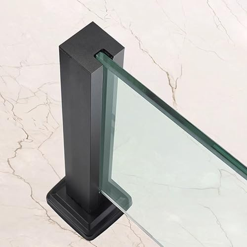 Pinces de balustrade en verre de 10 mm pour escaliers, terrasses et balcons d'intérieur/extérieur, garde-corps en verre trempé transparent sans cadre, 65 cm, poteau de garde-corps gris