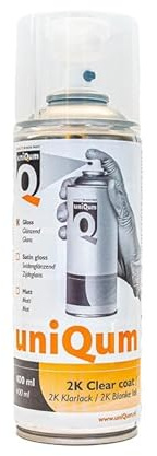 uniQum 2K Klarlack Spray 400ml Hochglanz - Profi Auto Klarlackspray, kratzfest & chemikalienbeständig, benzinfest, transparent, vergilbungsfrei, Spot Repair & Komplettlackierung