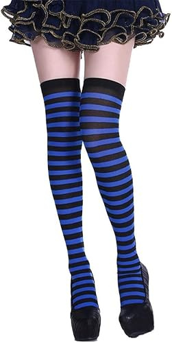 Codulu kvinnor lårhöga strumpor rand hängande strumpor för halloween jul maskeraddräkt cosplay kostym fest