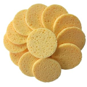 PACKOVE 20 Piezas Almohadillas de Esponja de Celulosa Redondas para Limpieza Facial Diaria, Almohadillas Desmaquillantes Suaves que Eliminan el Brillo y Aclaran el Tono Cutáneo