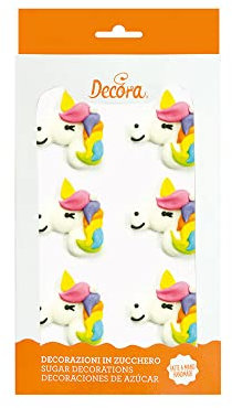 Decora 0500409 Confezione da 6 Unicorno In Zucchero