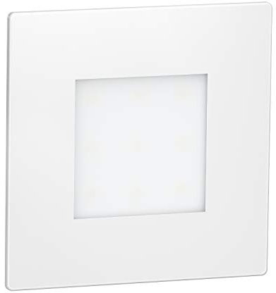 ledscom.de Lámpara LED para escaleras/plafón empotrado FEX para interior y exterior, angular, blanco, 85 x 85mm, azul