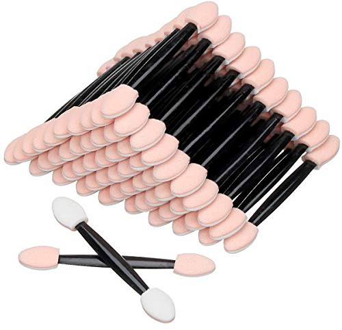 Akstore 200PCS Disposable Dual Sides Eye Shadow Sponge Applicator Eyeshadow Brushes Makeup Brush (Black)