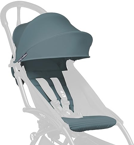 Pack couleur BABYZEN YOYO 6+, Aqua - Textile uniquement: Coussin d’assise, capote assortie et poche arrière zippée - Requiert un cadre YOYO2 (vendu séparément)