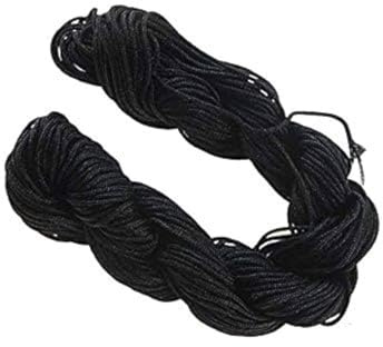 Perlin Makramee Garn Schwarz 1 mm 30 m Nylon Schnur Fuer Schmuck und DIY | Vielseitig einsetzbare Nylonschnur fuer Knoten Flechtarbeiten Auffaedeln und dekorative kreative Handarbeitsprojekte