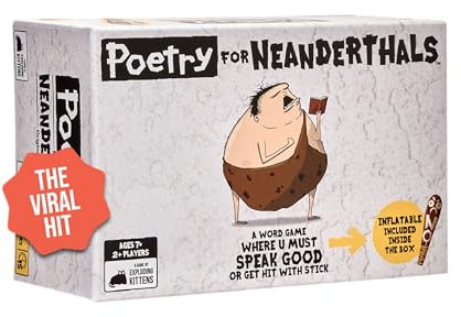 Exploding Kittens - Poetry for Neanderthals - Competitive Word Guessing Game - Party Game, Ideal for Family Night, Kid and Adult, 2+ Players, Ages 7+, 15 Minutes to Play
