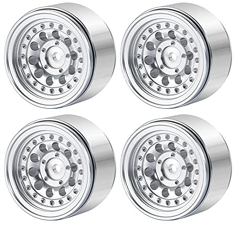 RCLIONS Aluminum 1 Micro RC Beadlock Wheels Rims for All 1:24 Axial SCX24