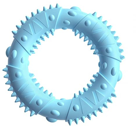 DONGKER Hundespielzeug Gummi, Naturgummi Kauring, ø 12 cm, Fun Ring, Stabil Spielerische Zahnpflege Ring Spielzeug für Welpenzähne