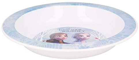 Piatto Fondo Disney Frozen Originale da 20 cm in plastica rigida per bambini, adatto al microonde e senza BPA.