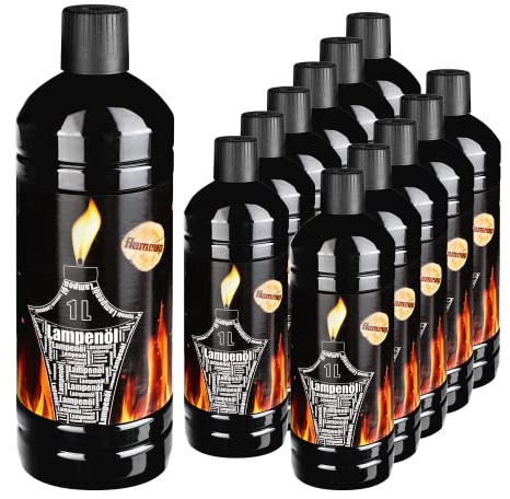 Lampenoel Lampenöl Petroleum Lampe Garten Oel Fackeln Fackel Laterne Öl Innen Camping 1-24 Liter Flasche Outdoor Oil Öllampe flüssig Gartenfackeln Flameup, Menge:12 L