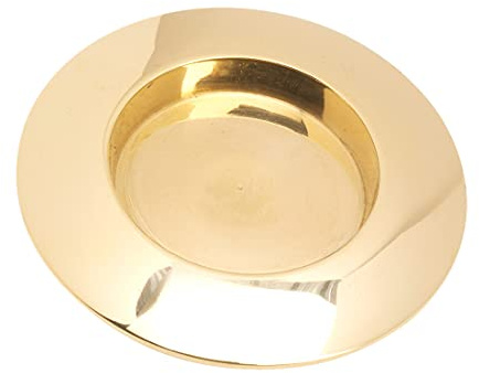 NKlaus Kerzenteller rund Ø6cm innen aus Messing Gold poliert Kerzenhalter Handarbeit 10551
