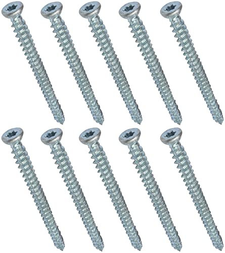AERZETIX - C48384 - Juego de 10 tornillos de anclaje directo para hormigón Ø7.5x92mm cabeza fresada cónica - con huella estrella T30 - fijación directa sin tacos